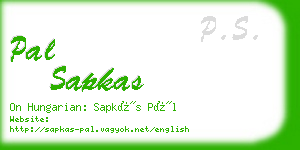 pal sapkas business card